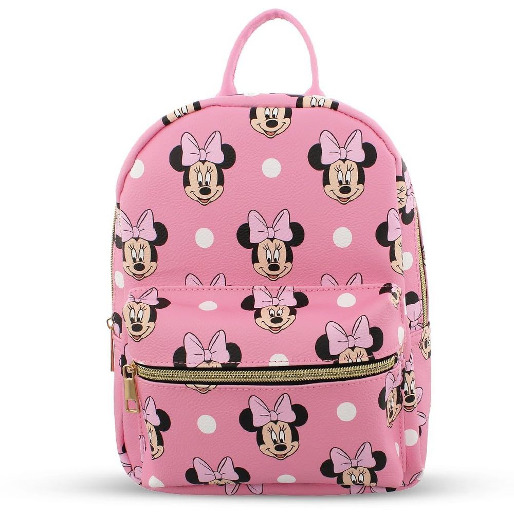 Minnie Mouse with Dots Mini PU Leather Backpack Purse with Adjustable Straps🦈